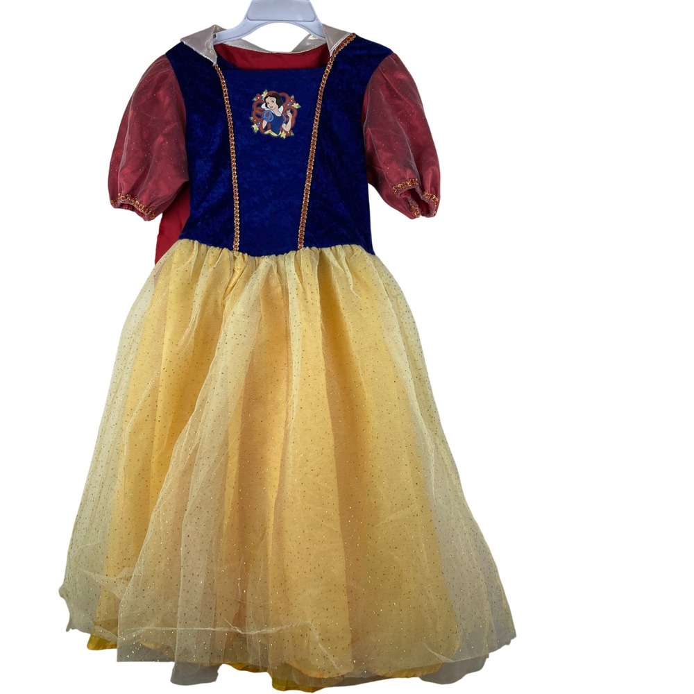 NWT Disney Store Snow White Costume Kids 8-10 Blue Yellow Glitter Tulle Dress‎